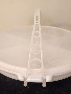 Vintage Tupperware Party Susan Divided Serving Tray With Lid & Cariolier Handle